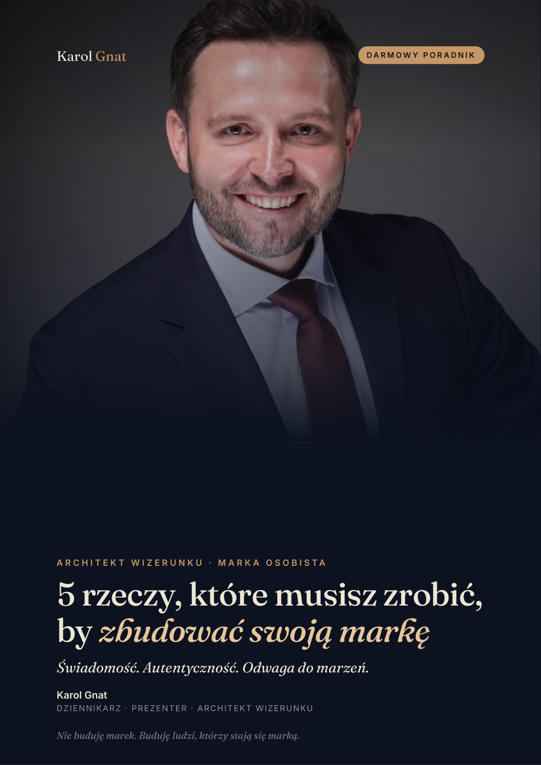 Okładka poradnika — 5 rzeczy, by zbudować swoją markę